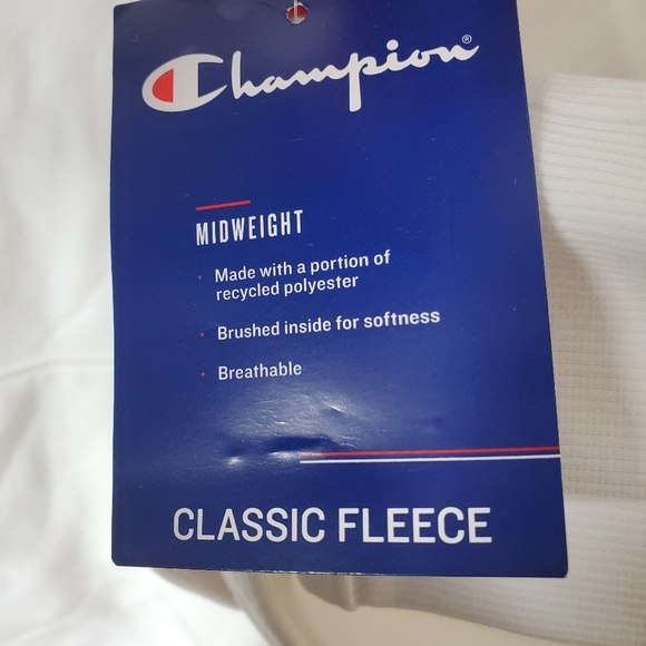 Champion mens classic fleece pullover hoodie white small - Picture 5 of 6